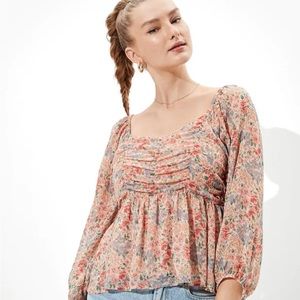 Floral chiffon flowy top from American Eagle worn once